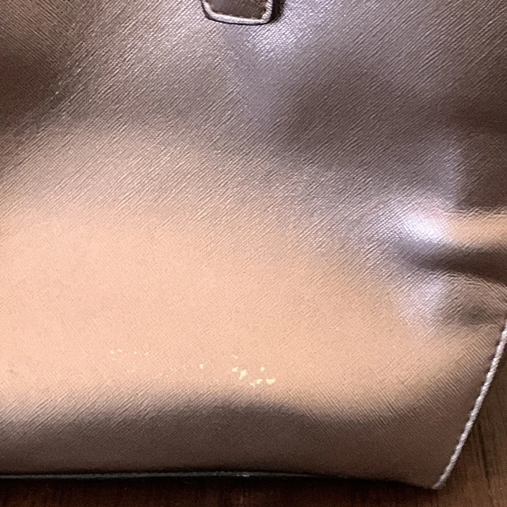 KATE LANDRY METALLIC BRONZE TOTE SATCHEL STATEMENT BAG - Picture 6 of 11